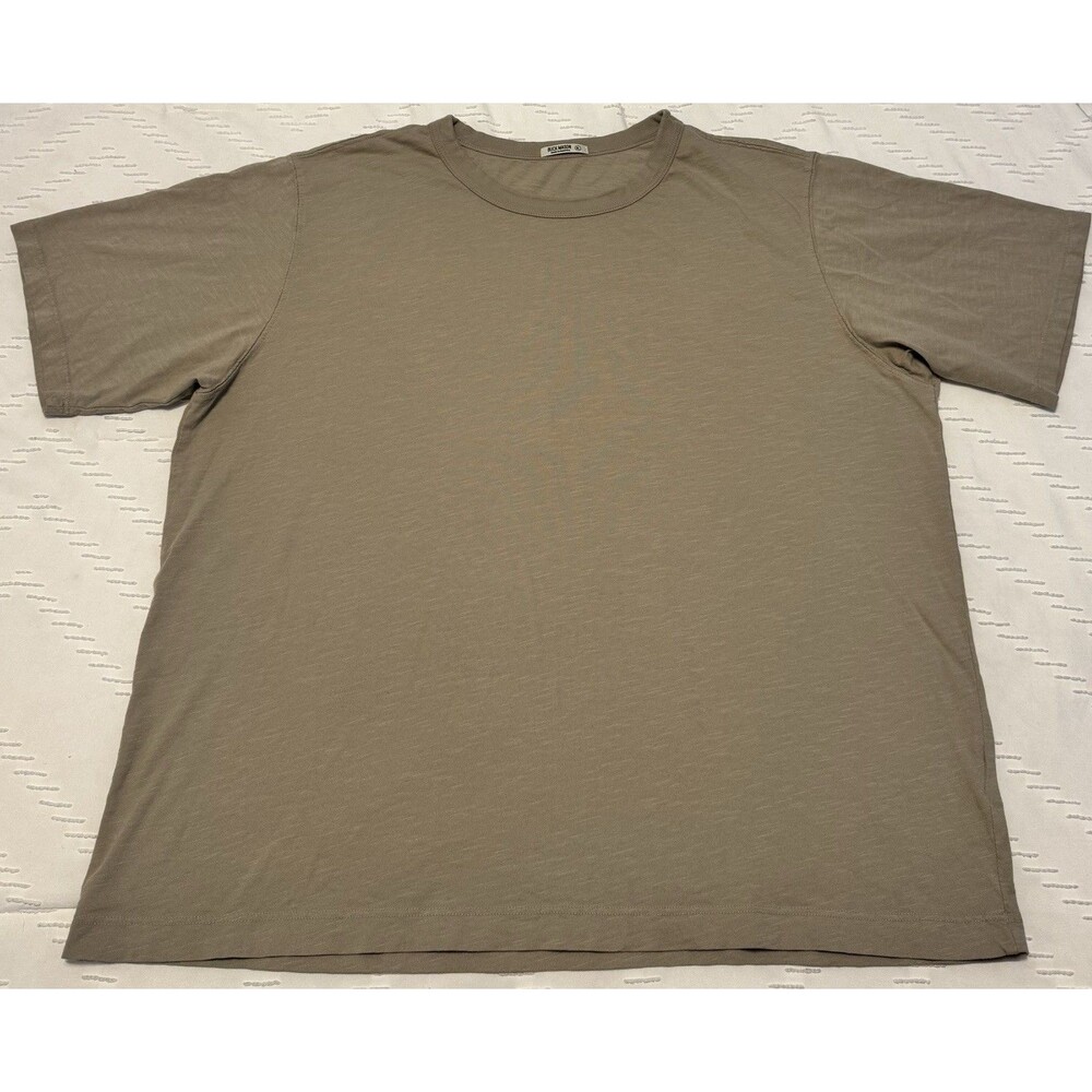 Buck Mason Shirt Men’s XL Tan Khaki Basic Crew Neck Cotton Made in USA Dress